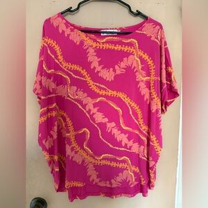 Fighting Eel Pink and Orange Lei Top